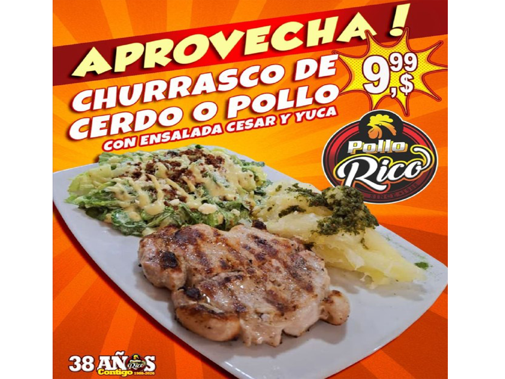 CHURRASCO DE CERDO O POLLO